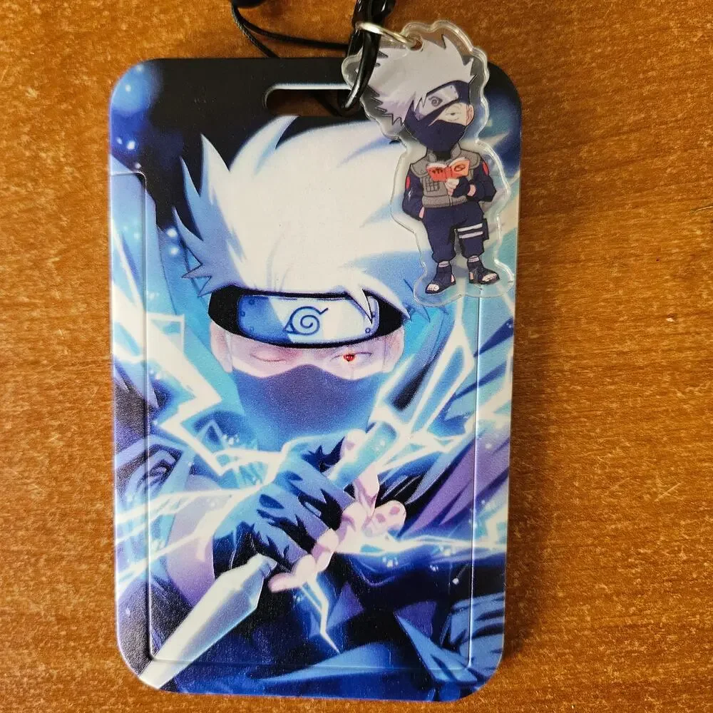 Naruto Kakashi Lightning Blade Lanyard with Badge Holder & Charm